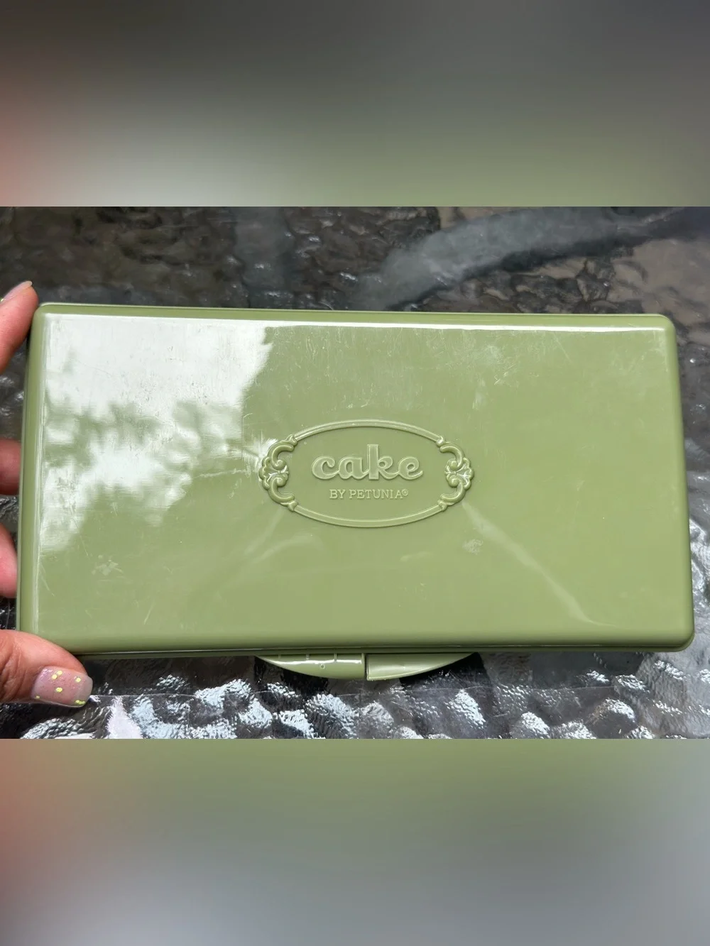 RARE 2009 Cake by Petunia Pickle Bottom Cameo Clutch Green Velvet Diaper Bag